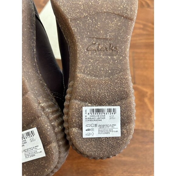 Clarks Women's Caroline Cove Oxford Burgundy Leather 5.5 M NEW - Picture 8 of 9
